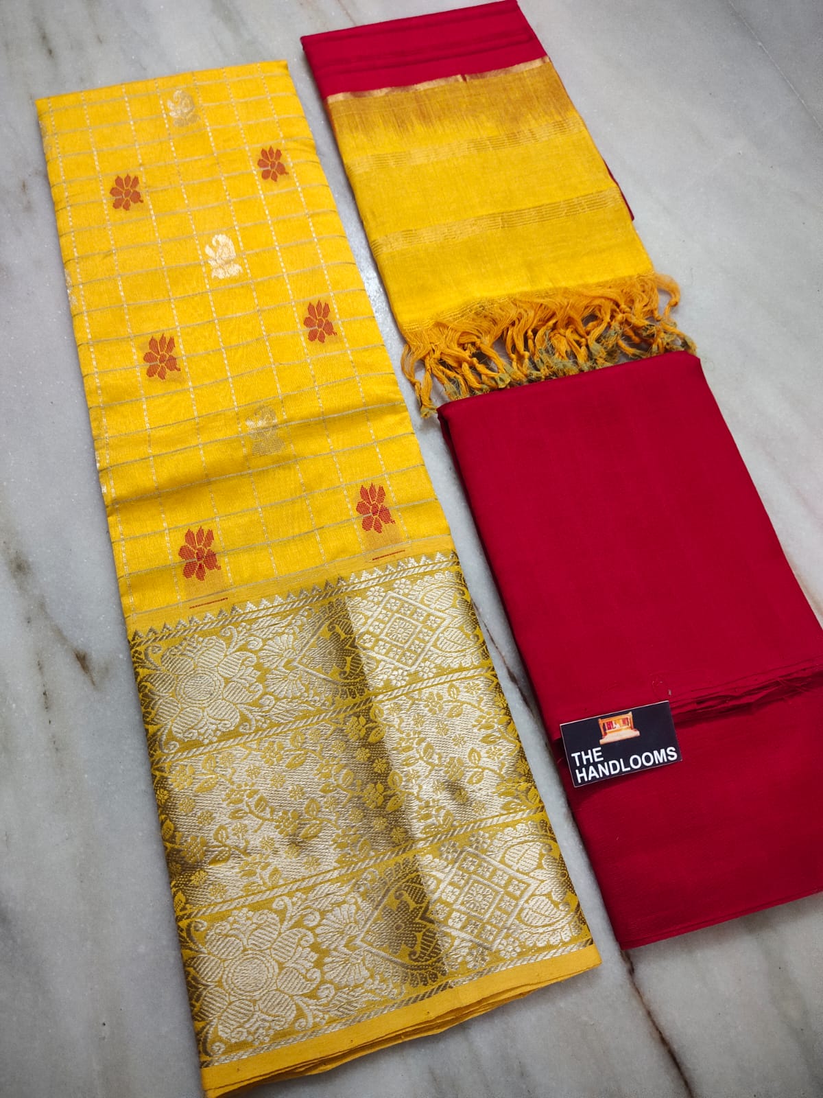 Mangalagiri handloom pure kuppatam pattu (silk by cotton) dress material