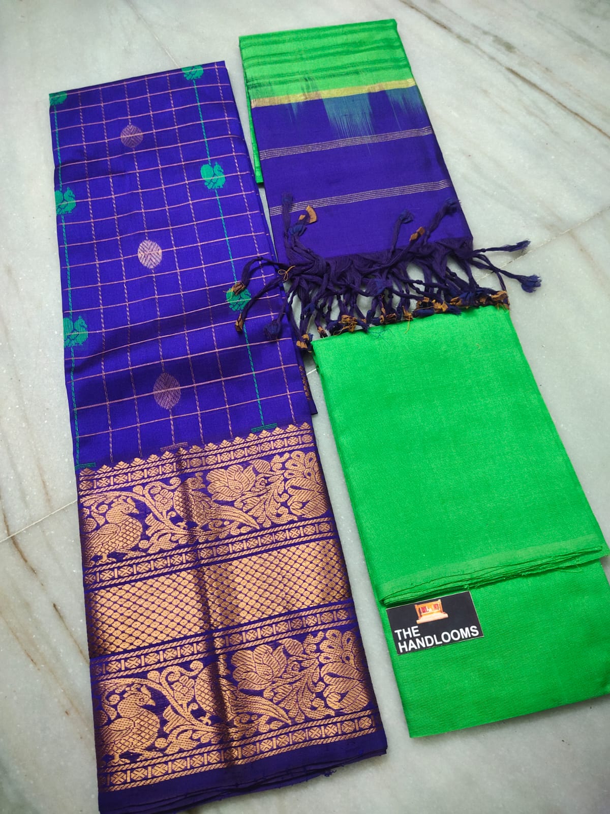 Mangalagiri handloom pure kuppatam pattu (silk by cotton) dress material