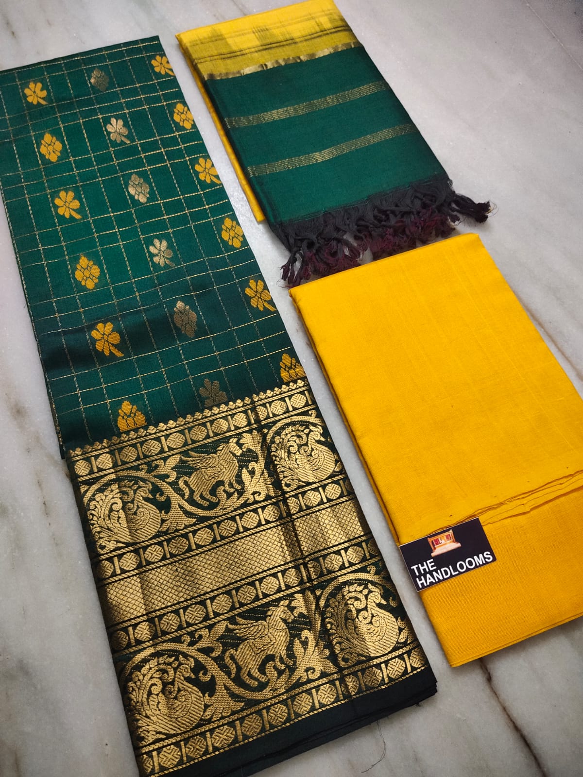 Mangalagiri handloom pure kuppatam pattu (silk by cotton) dress material