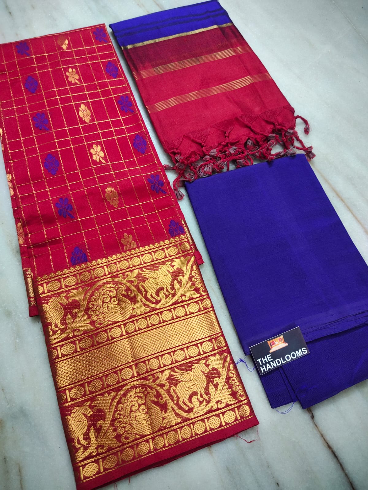 Mangalagiri handloom pure kuppatam pattu (silk by cotton) dress material