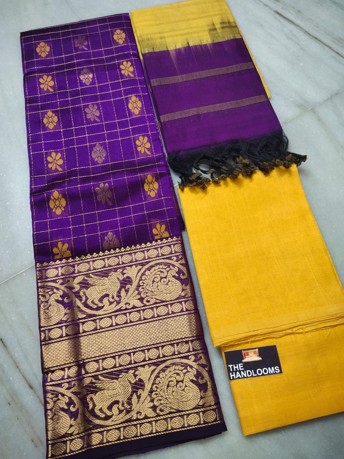 Mangalagiri handloom pure kuppatam pattu (silk by cotton) dress material