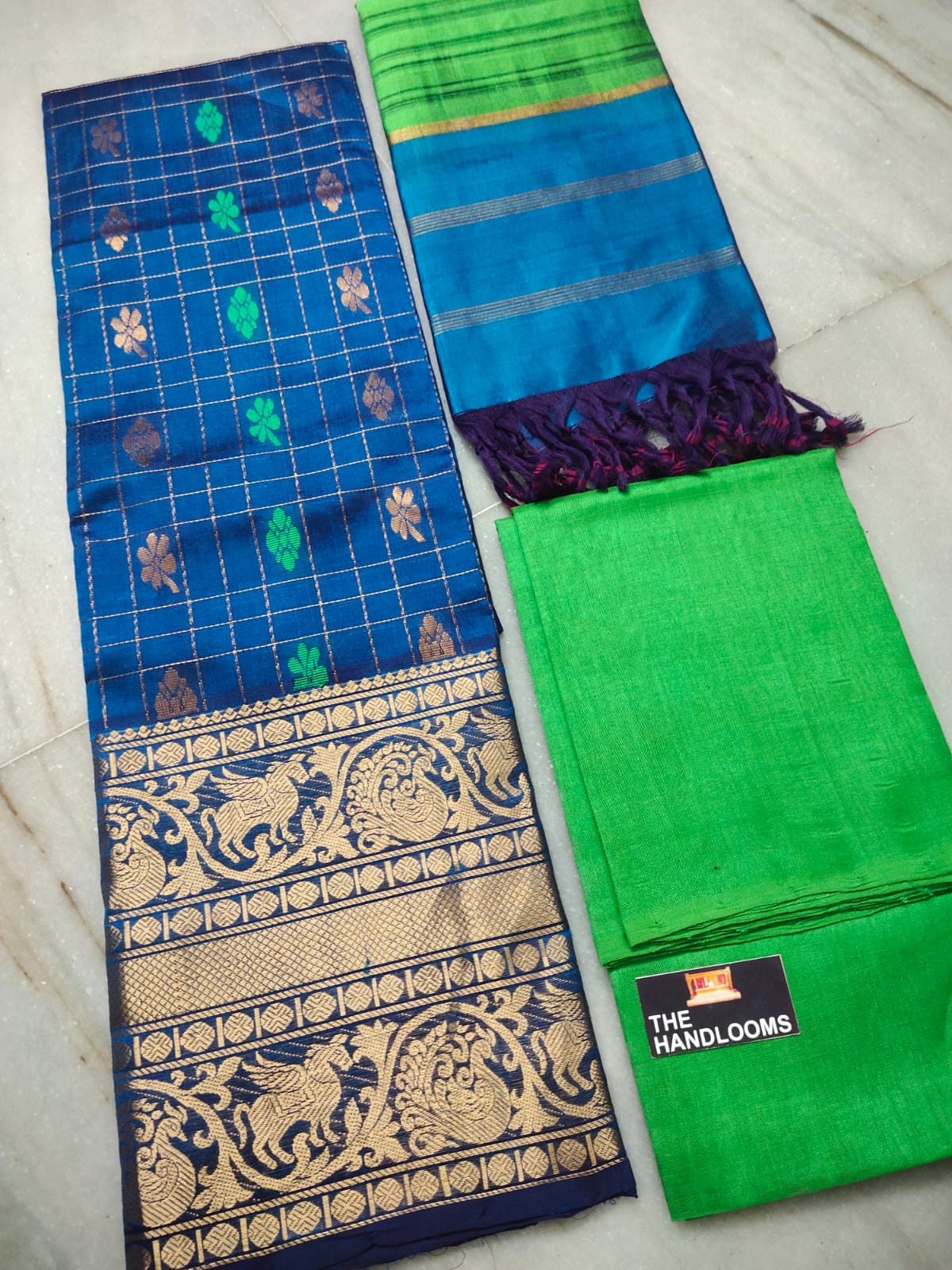 Mangalagiri handloom pure kuppatam pattu (silk by cotton) dress material