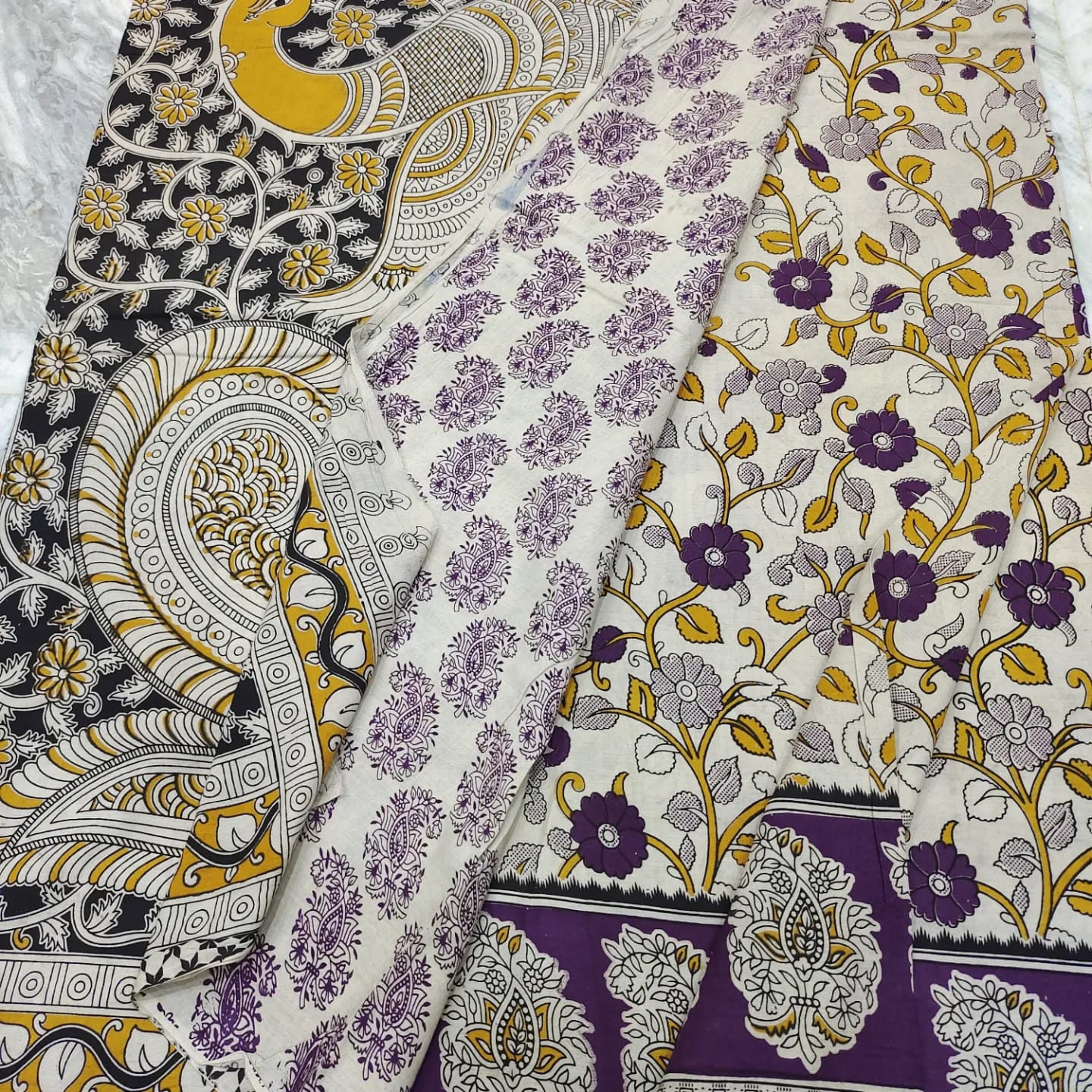 Mangalagiri kalamkari cotton saree