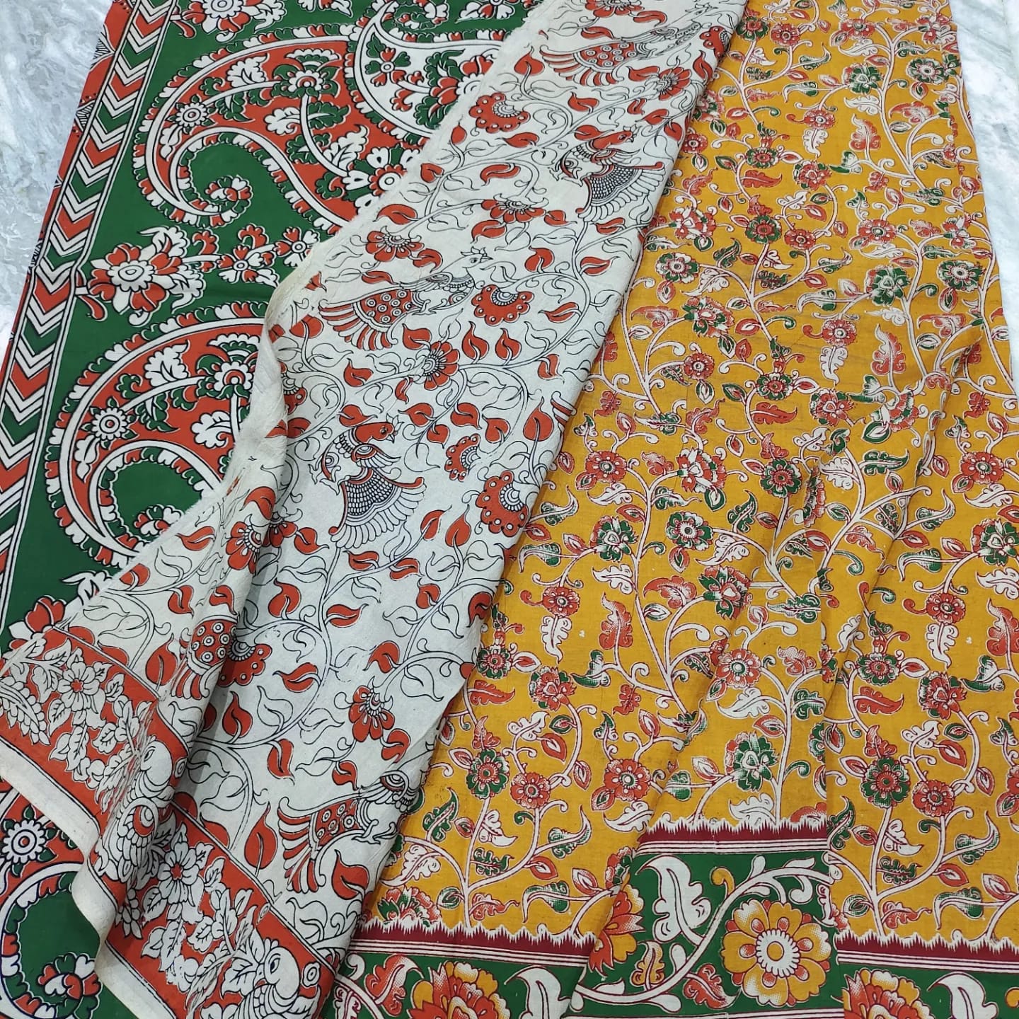 Mangalagiri kalamkari cotton saree