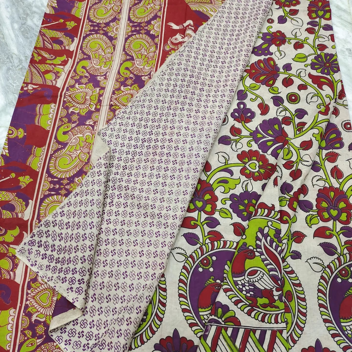 Mangalagiri kalamkari cotton saree
