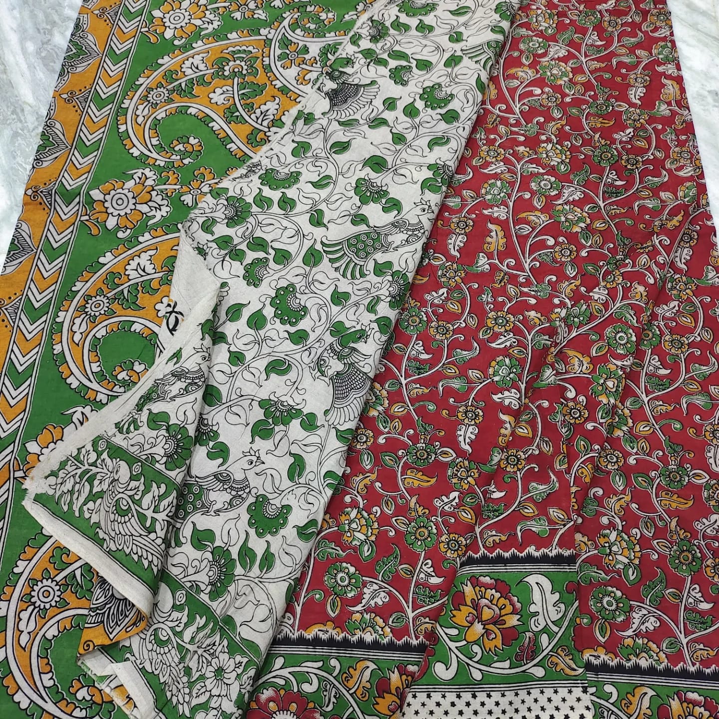 Mangalagiri kalamkari cotton saree