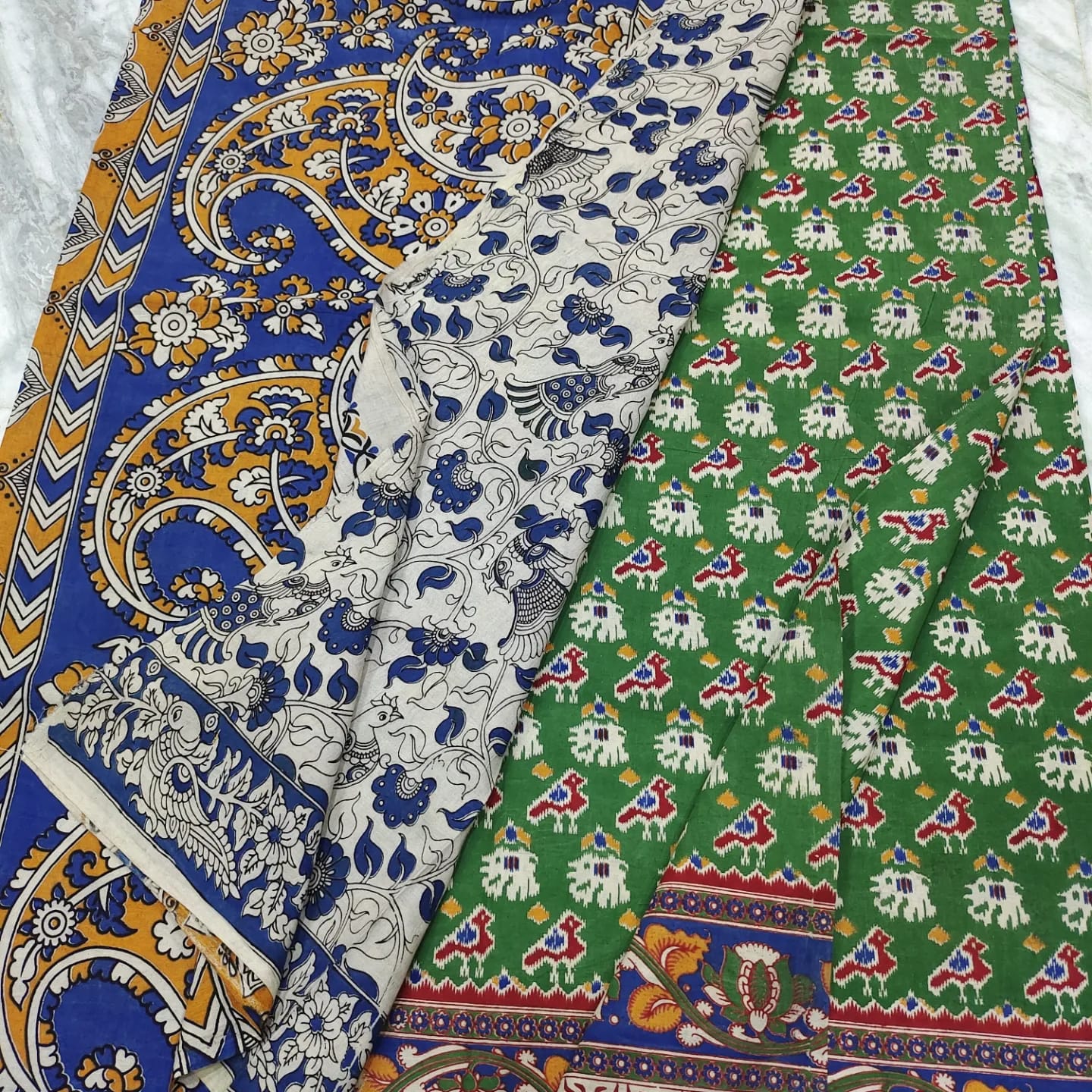 Mangalagiri kalamkari cotton saree