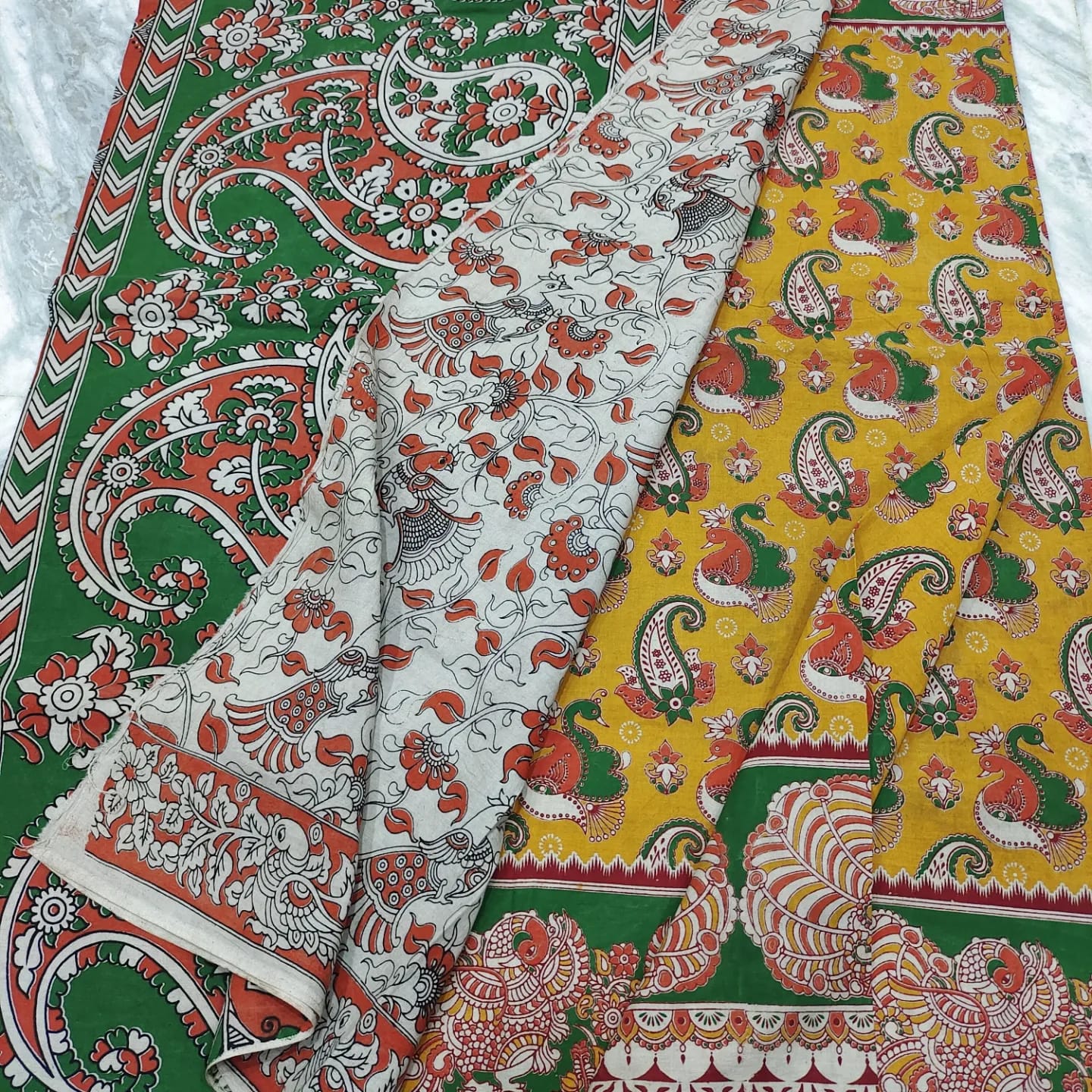Mangalagiri kalamkari cotton saree