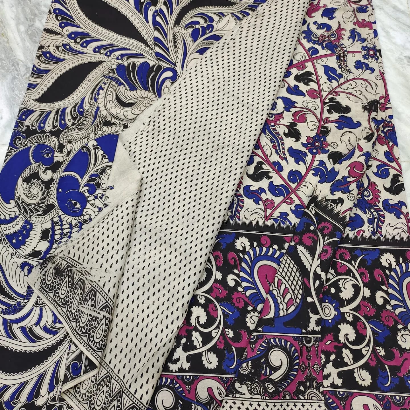 Mangalagiri kalamkari cotton saree