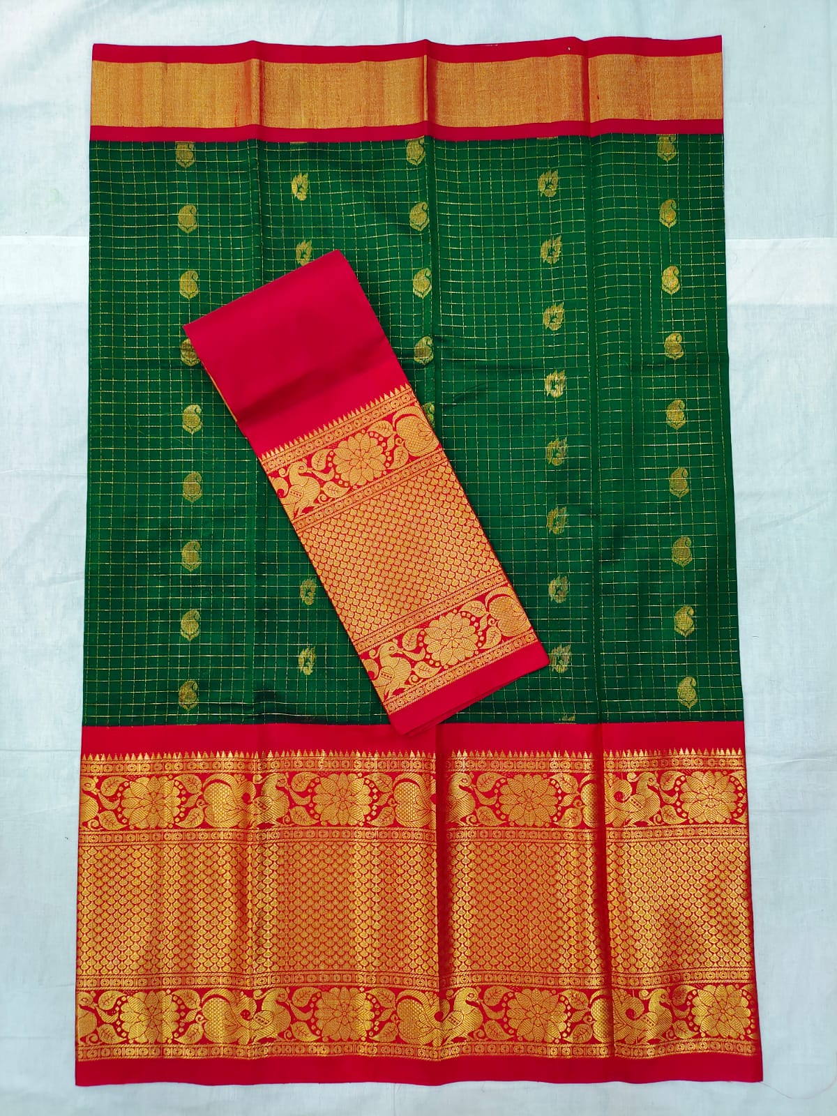 Mangalagiri kuppadam pattu kanchi border lehenga jacket set