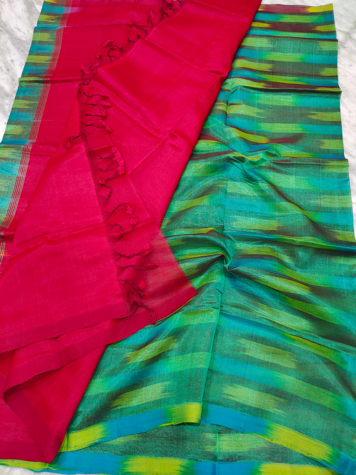 Mangalagiri pattu beautiful ikkat design saree - Vannamayil Fashions