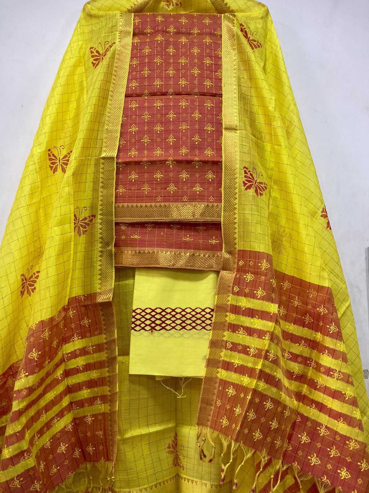 Mangalagiri pattu by cotton dress material