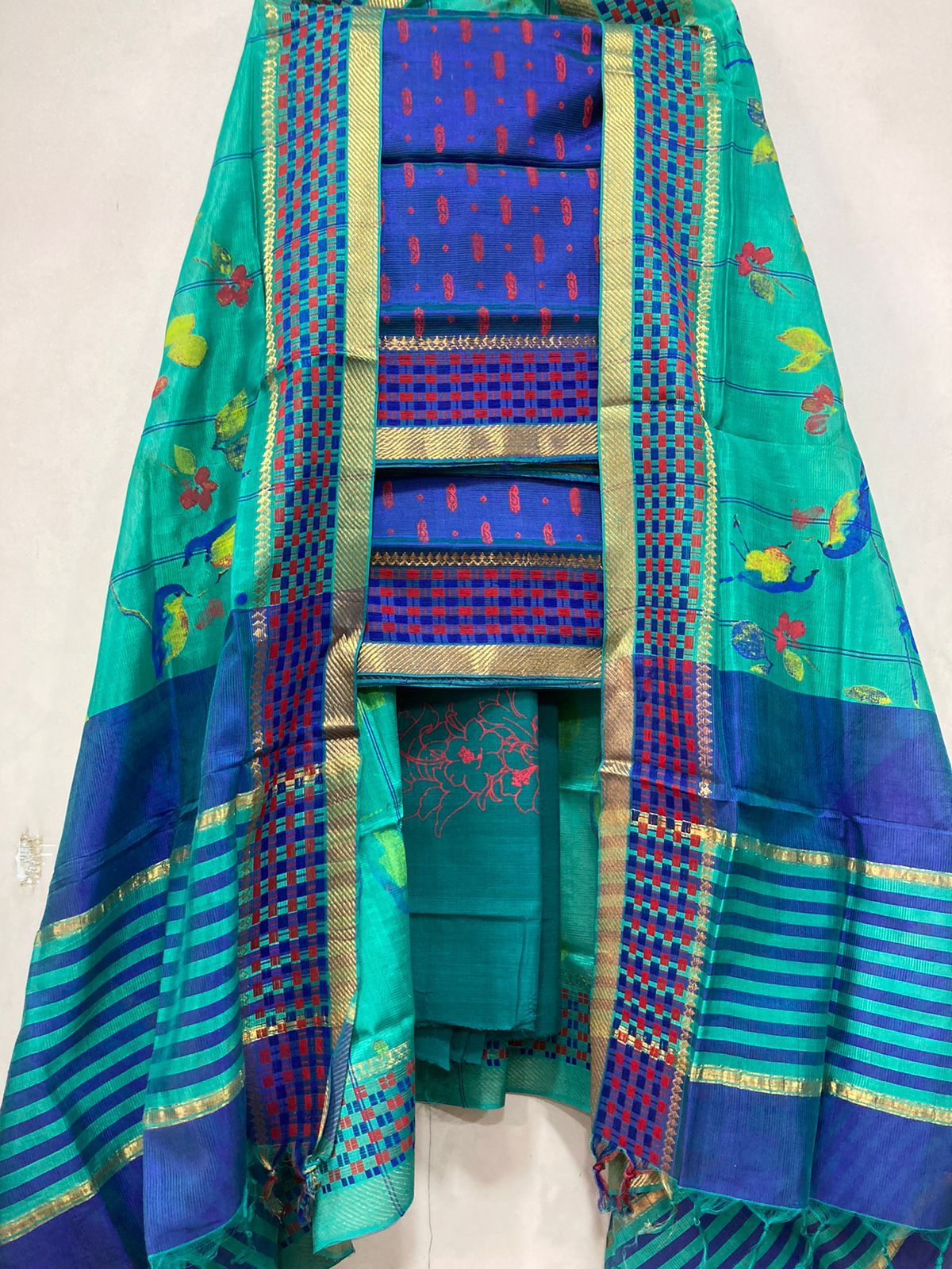 Mangalagiri pattu by cotton dress material