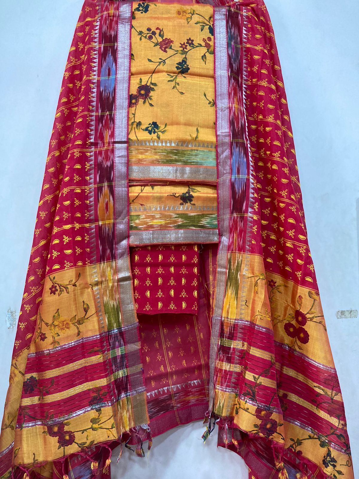 Mangalagiri pattu by cotton dress material