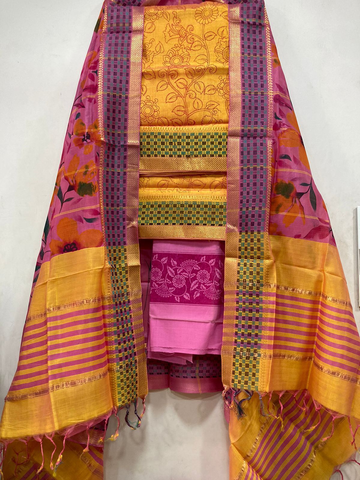 Mangalagiri pattu by cotton dress material