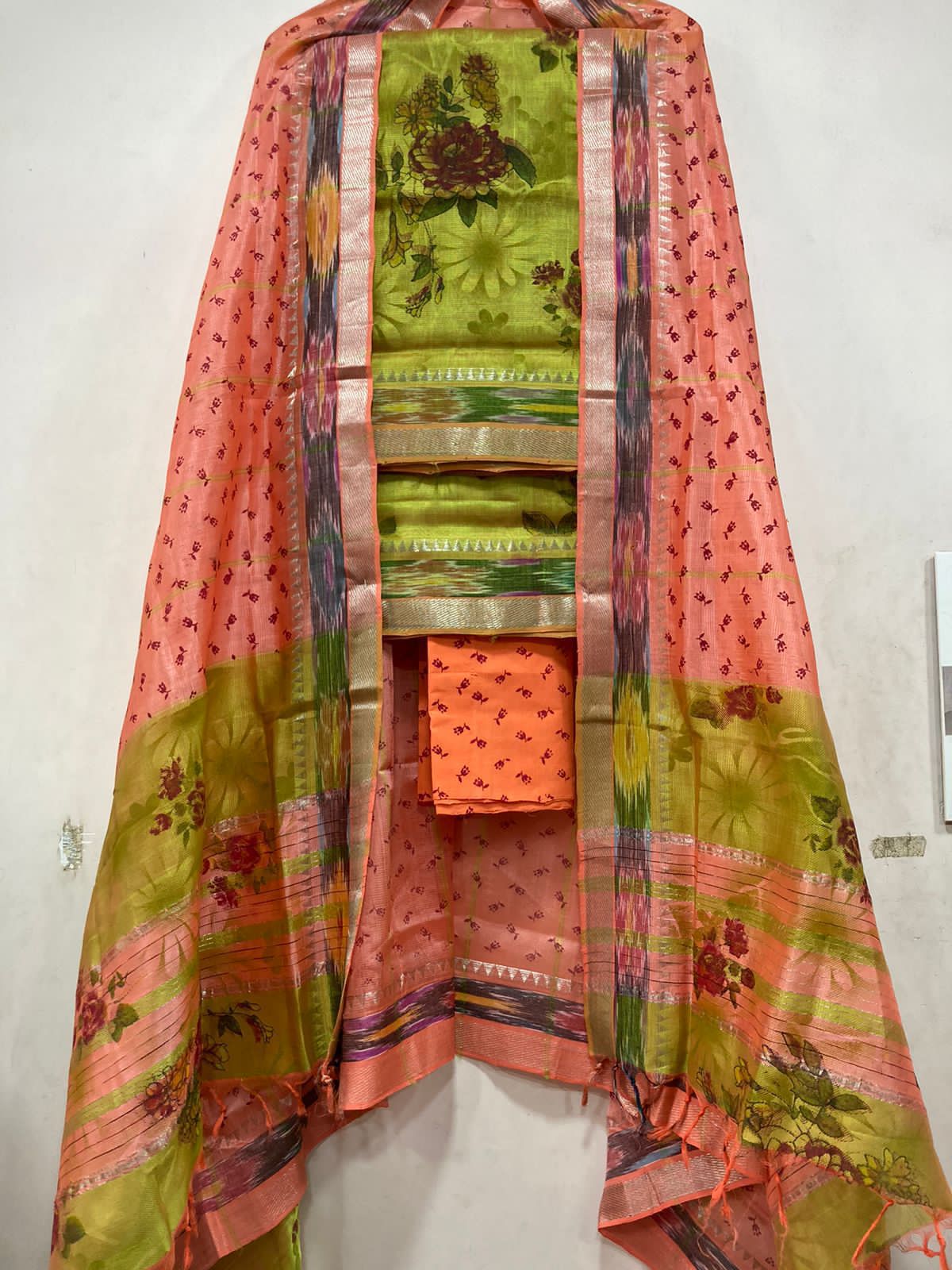 Mangalagiri pattu by cotton dress material