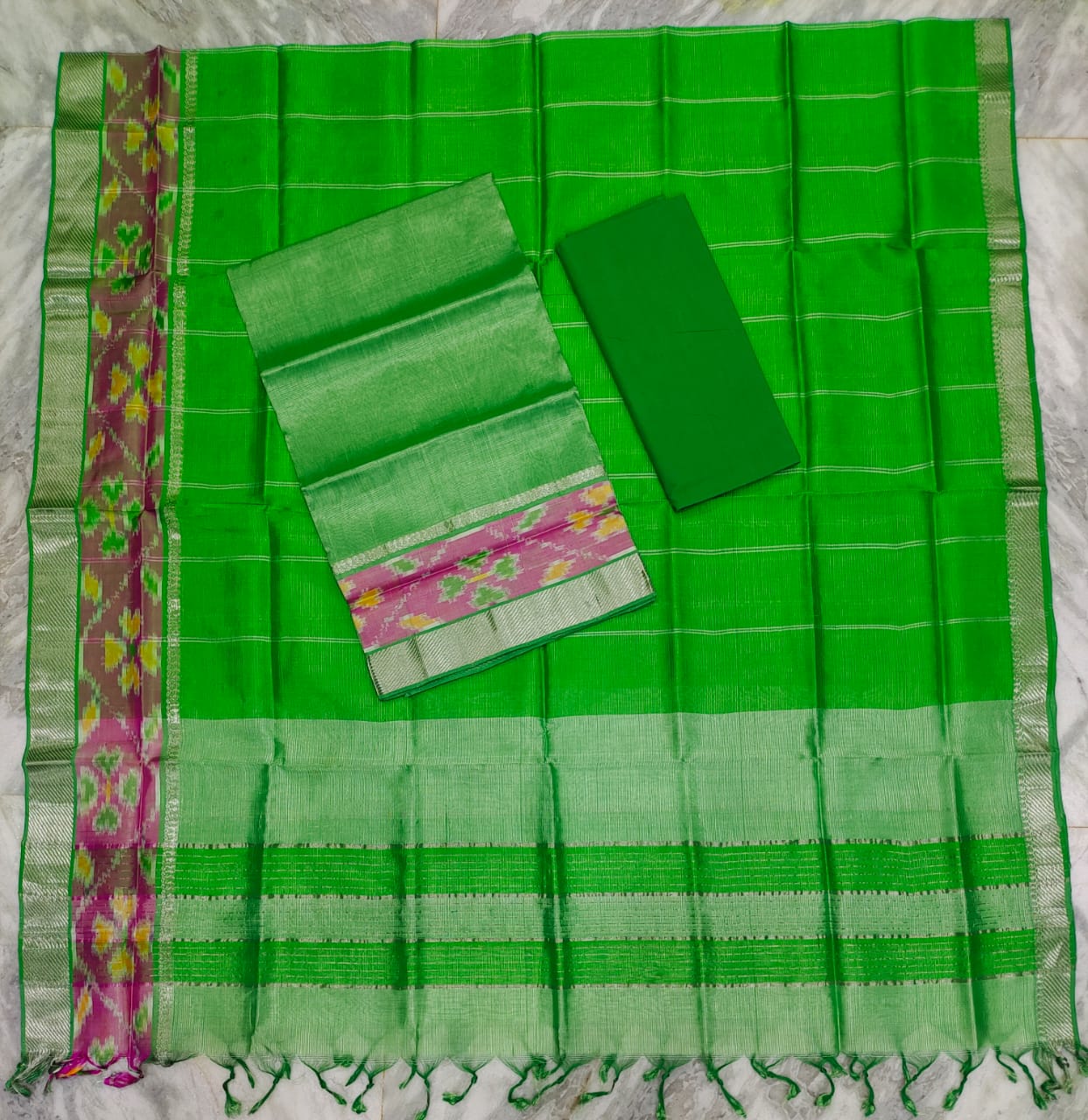 Mangalagiri pattu dress material set (unstitched)