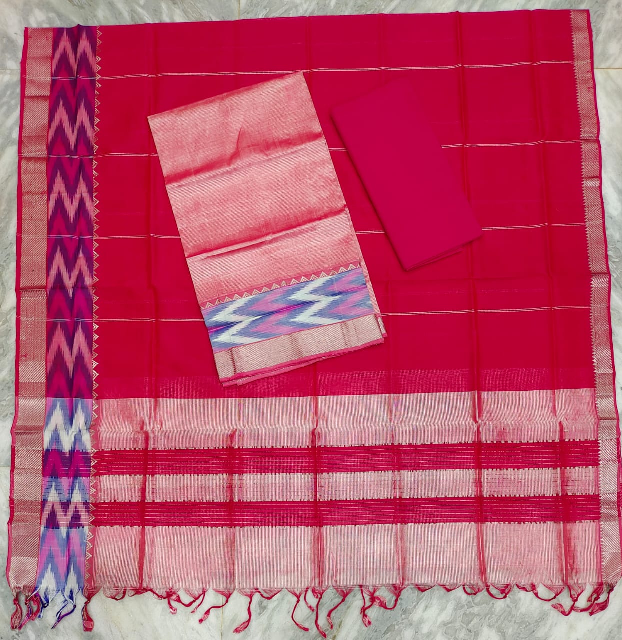 Mangalagiri pattu dress material set (unstitched)