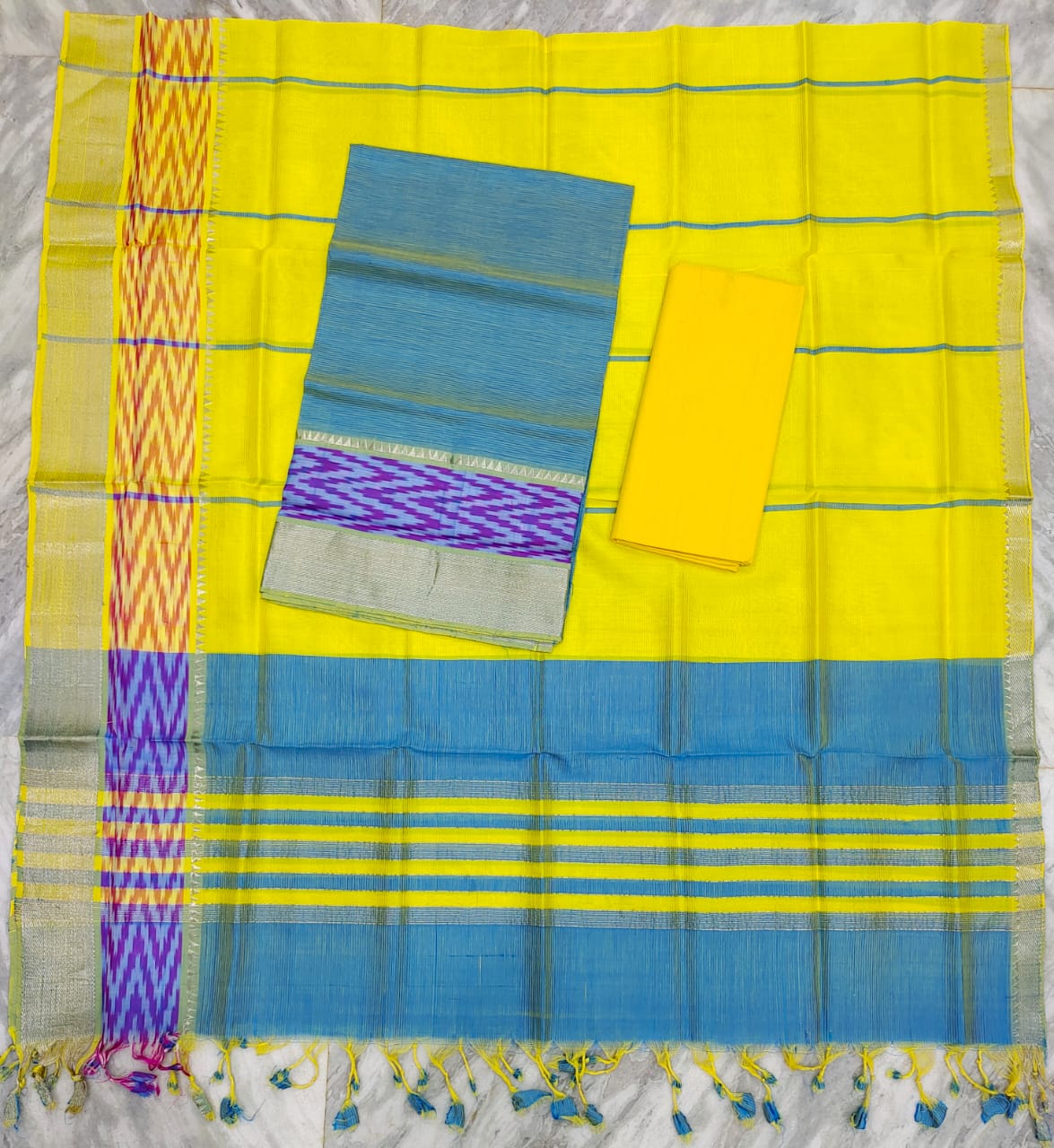 Mangalagiri pattu dress material set (unstitched)