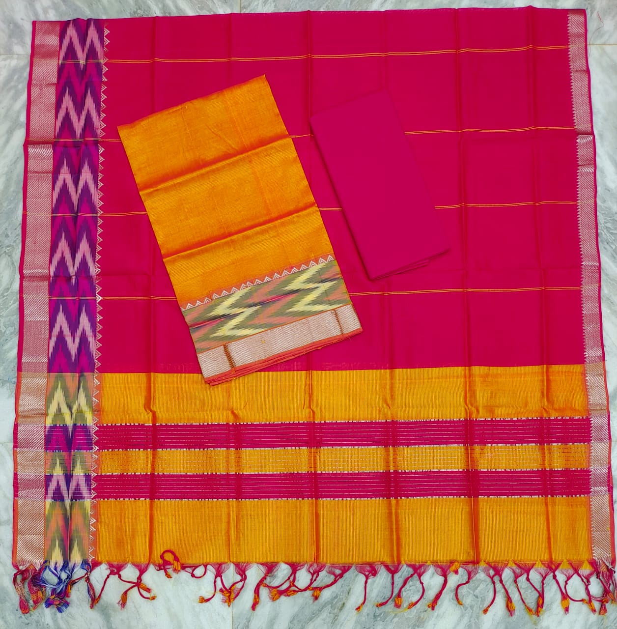 Mangalagiri pattu dress material set (unstitched)