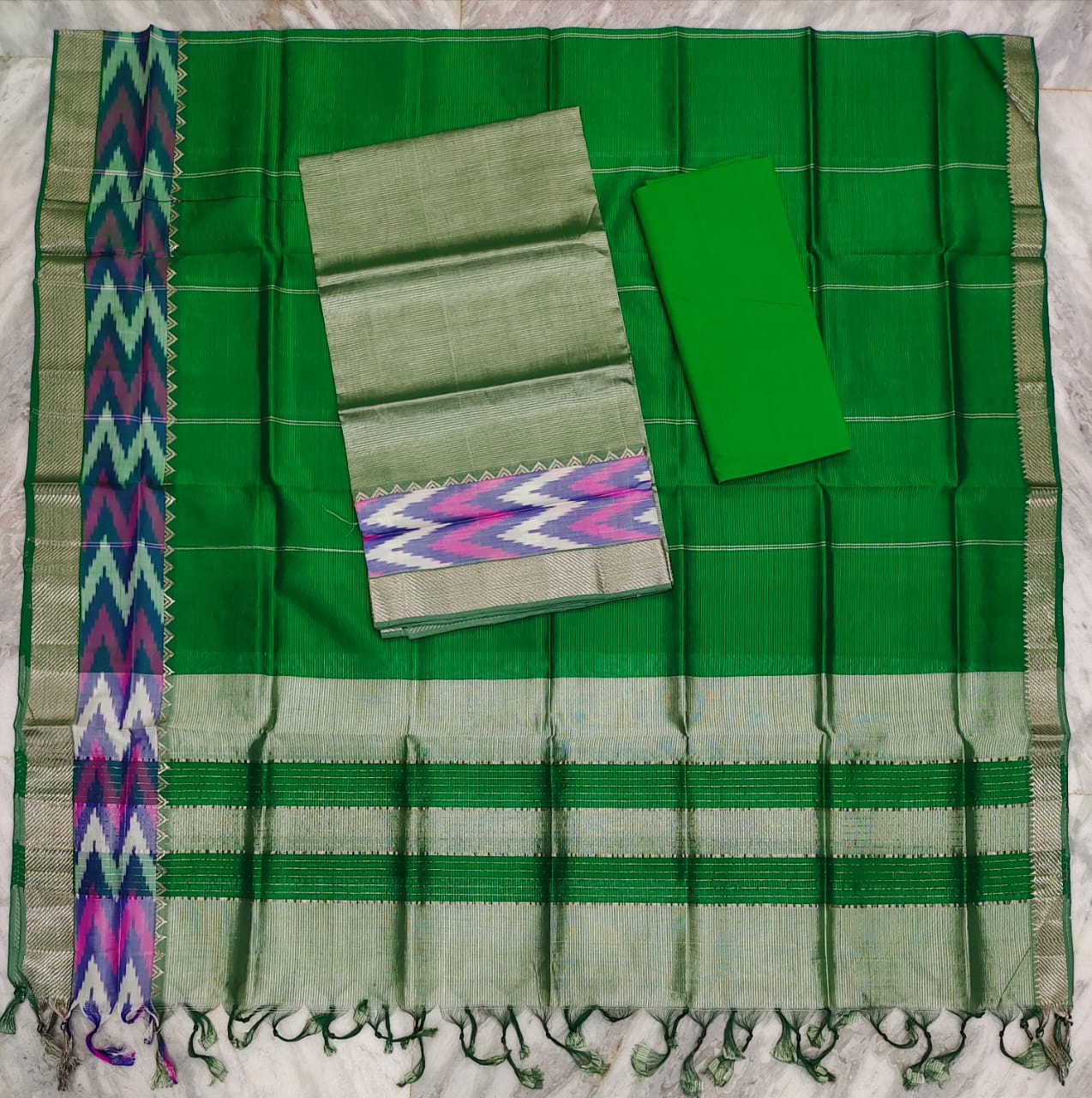 Mangalagiri pattu dress material set (unstitched)