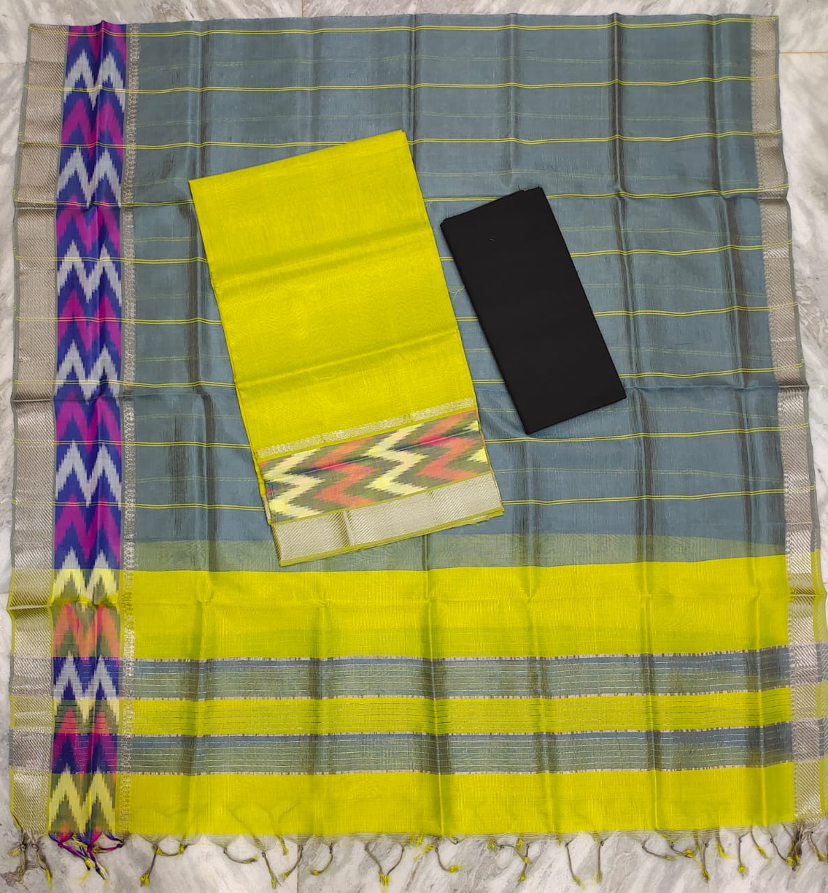 Mangalagiri pattu dress material set (unstitched)