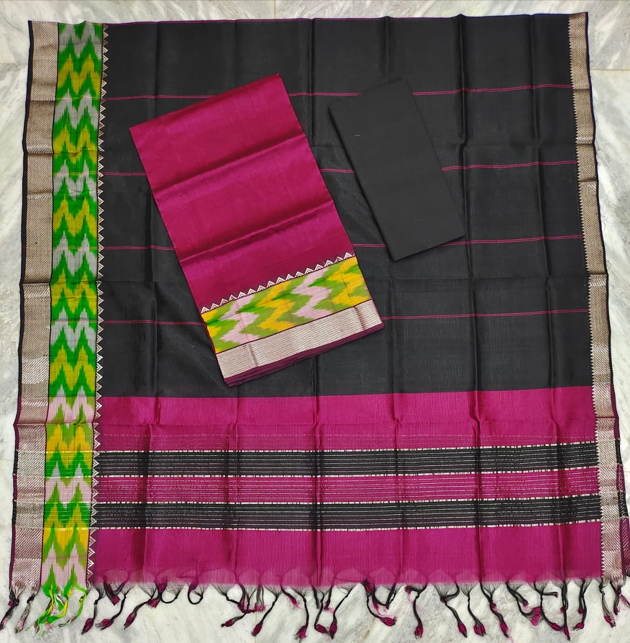 Mangalagiri pattu dress material set (unstitched)