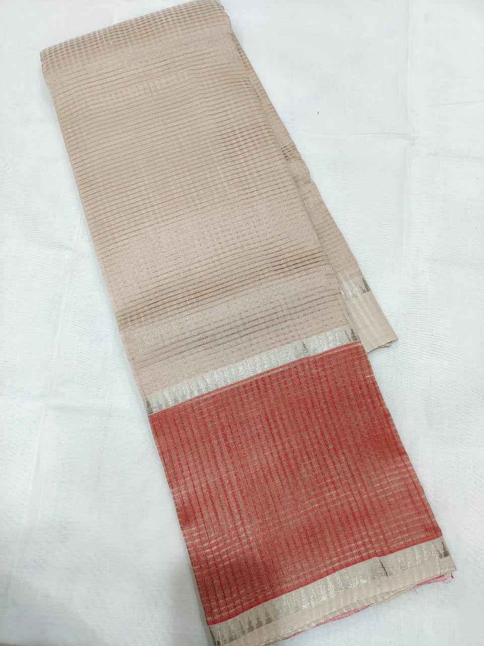 Mangalagiri pattu plain beautiful missing check saree - Vannamayil Fashions