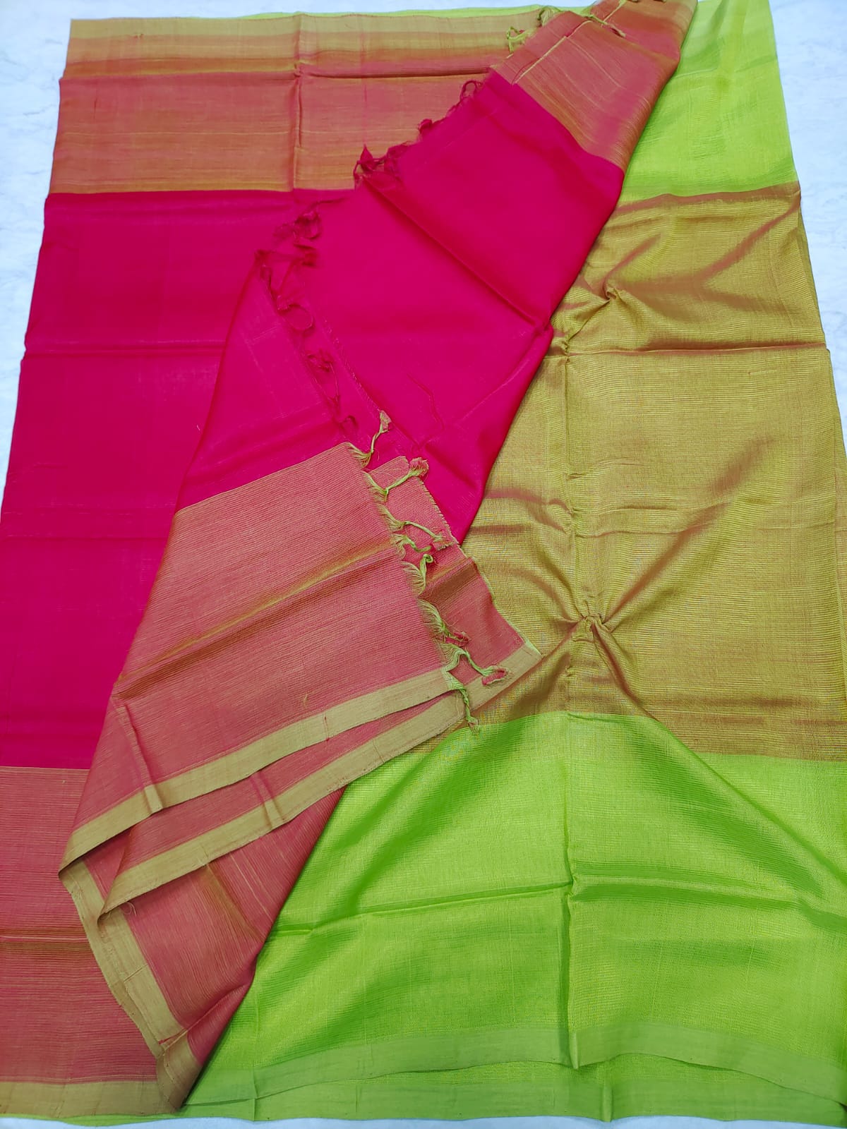 Mangalagiri pattu half and half saree