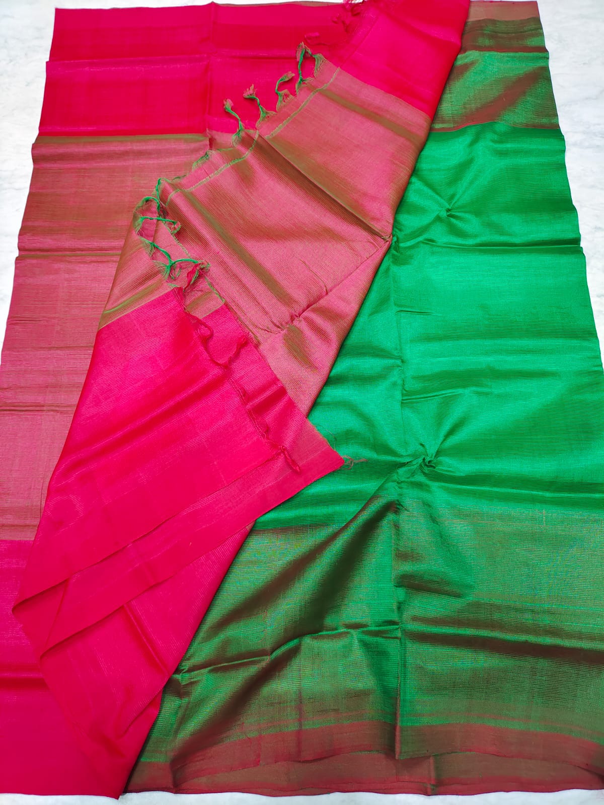 Mangalagiri pattu half and half saree