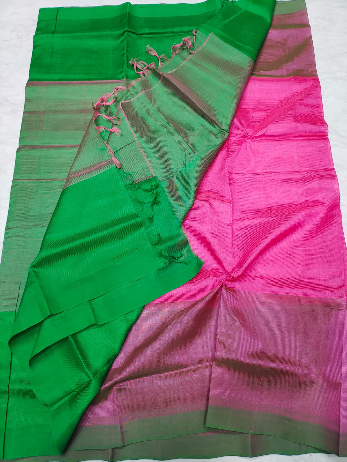 Mangalagiri pattu half and half saree