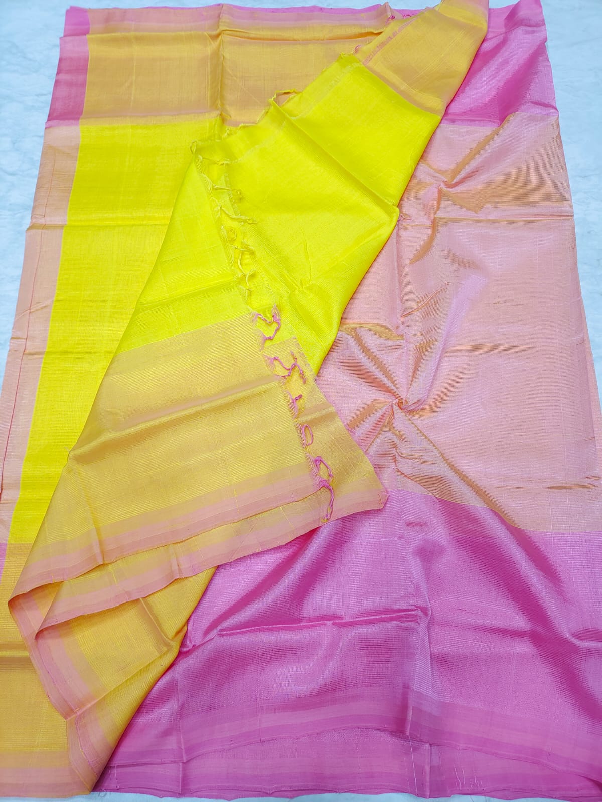 Mangalagiri pattu half and half saree