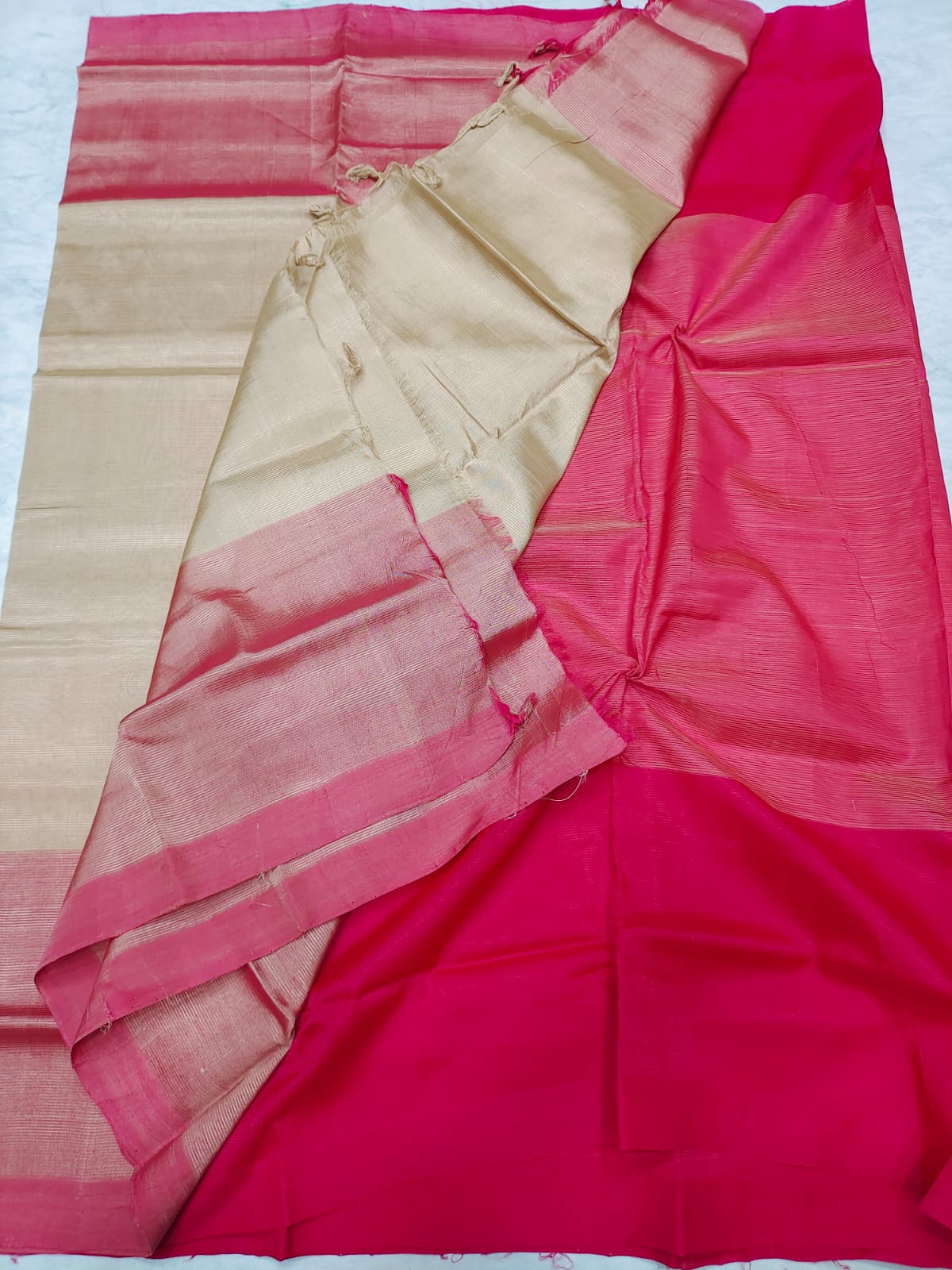 Mangalagiri pattu half and half saree