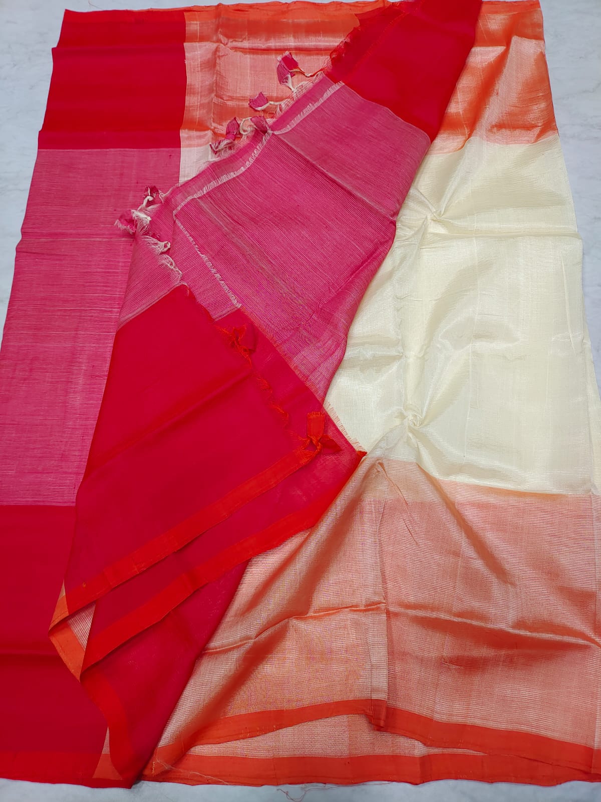 Mangalagiri pattu half and half saree