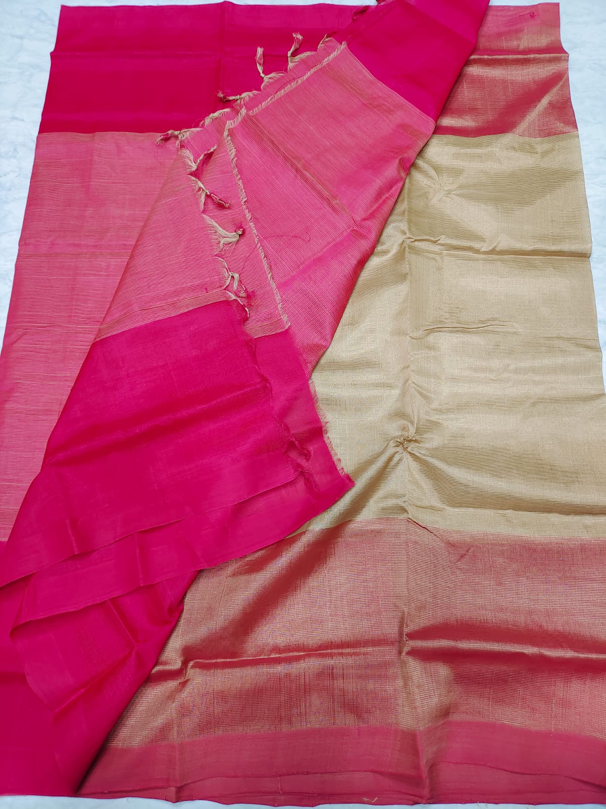 Mangalagiri pattu half and half saree