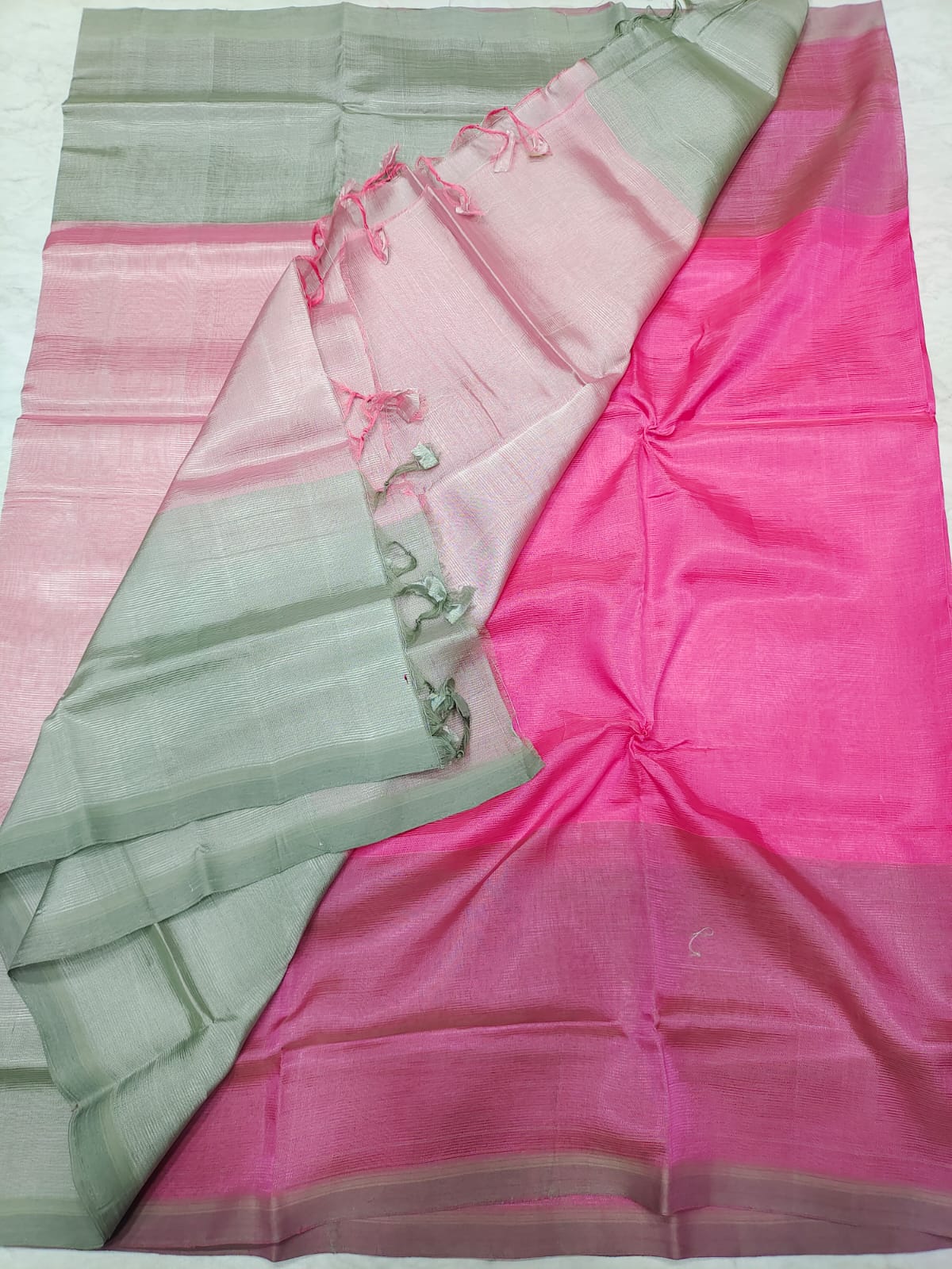 Mangalagiri pattu half and half saree