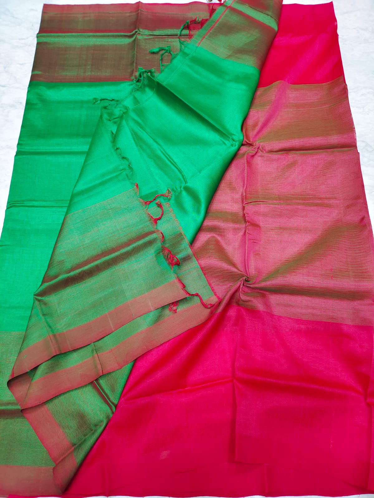 Mangalagiri pattu half and half saree
