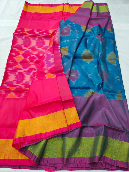 Mangalagiri pattu pochampalli ikkat design saree