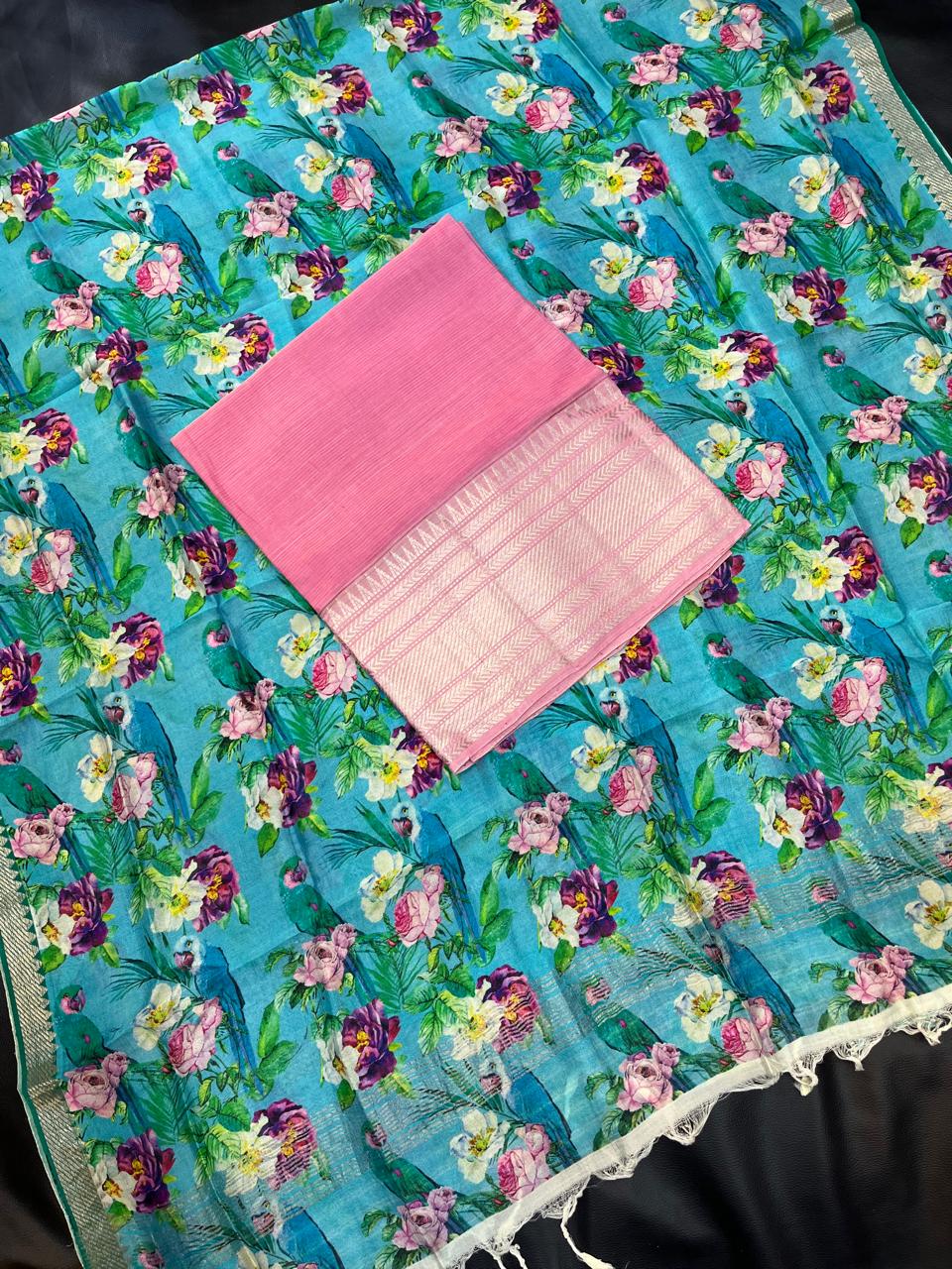 Mangalagiri pattu by cotton pure handloom dress material