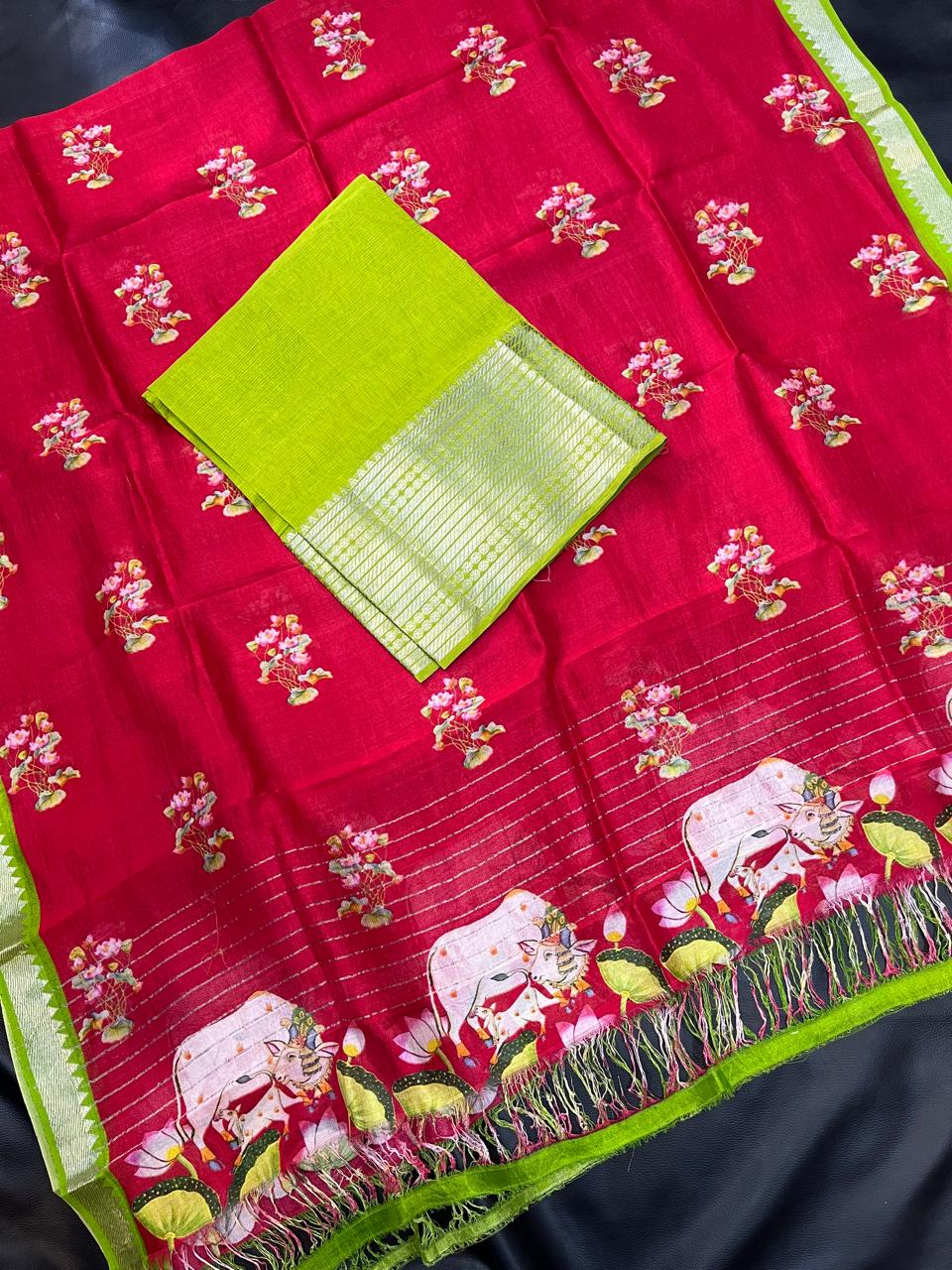 Mangalagiri pattu by cotton pure handloom dress material