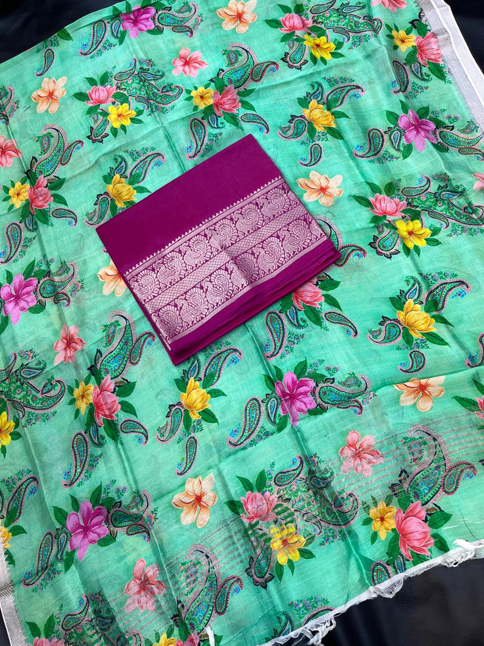 Mangalagiri pattu by cotton pure handloom dress material