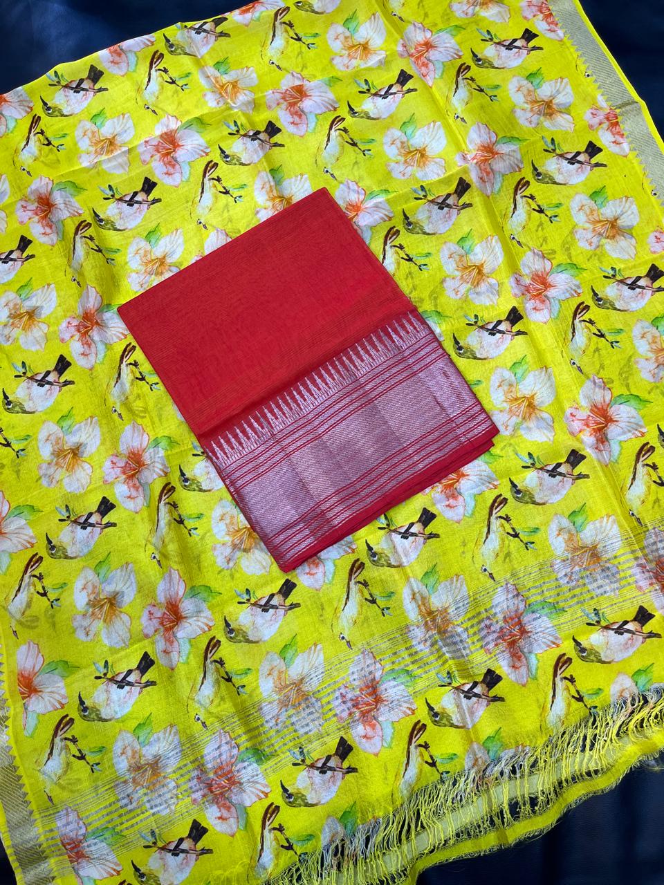 Mangalagiri pattu by cotton pure handloom dress material