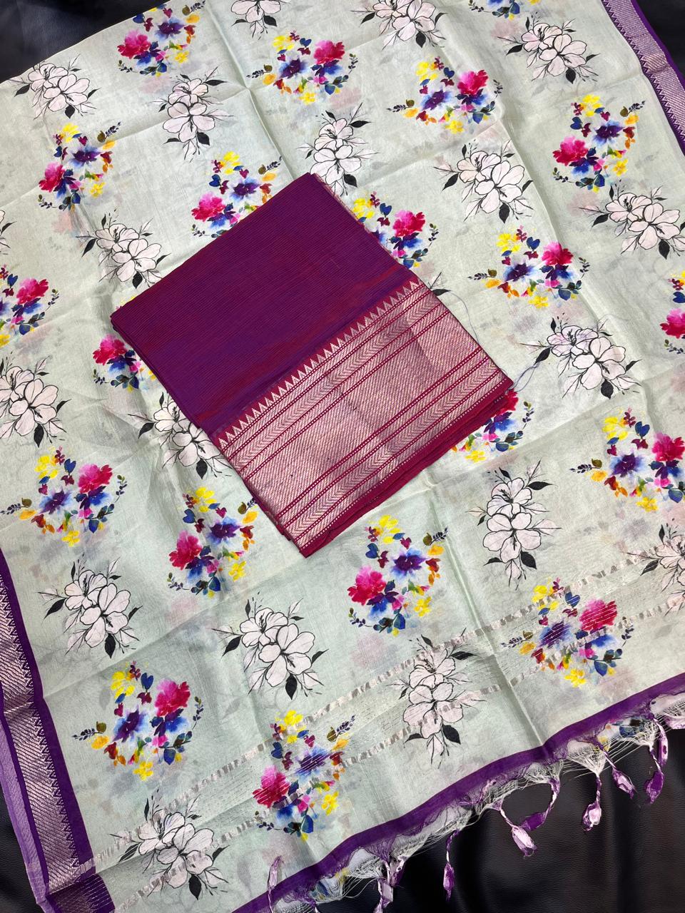 Mangalagiri pattu by cotton pure handloom dress material