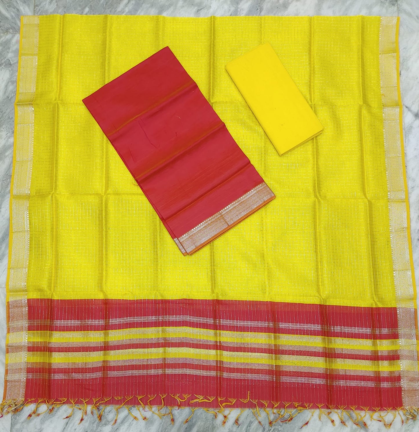 Mangalagiri pattu silver zari dress material