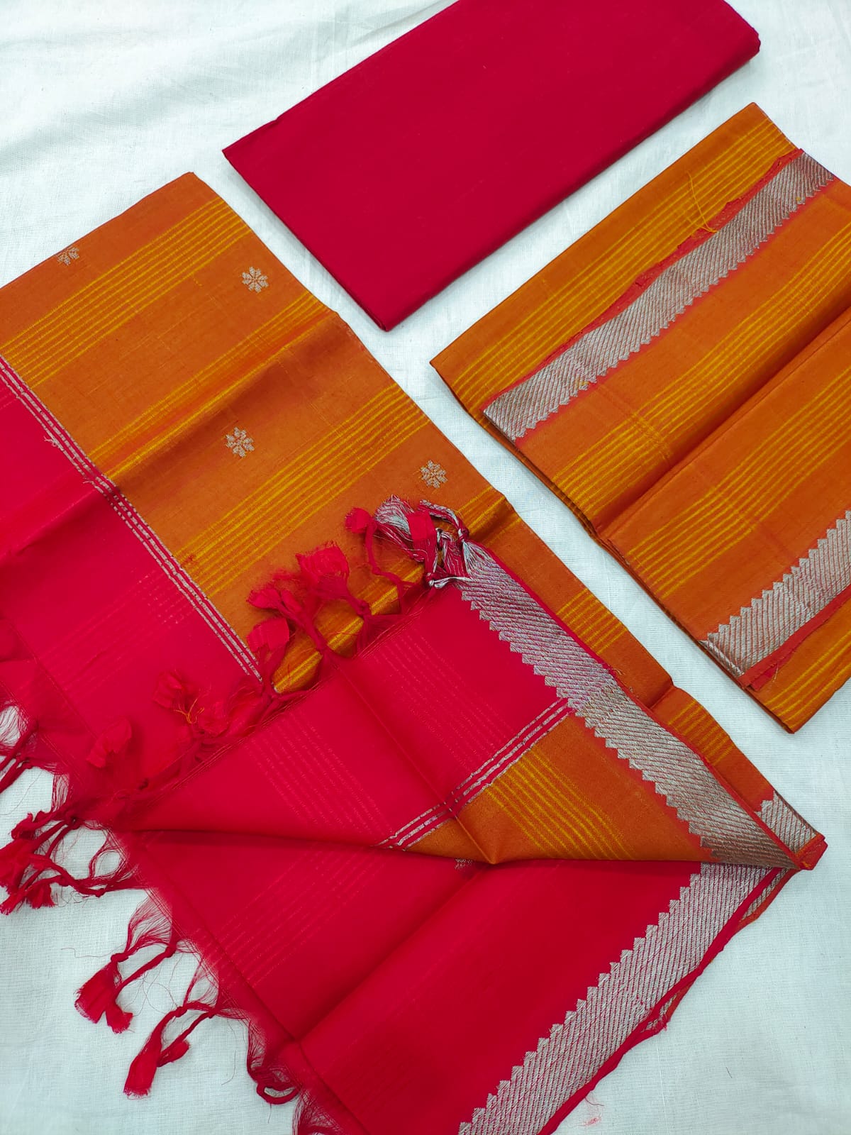 Mangalagiri pattu zari border dress material