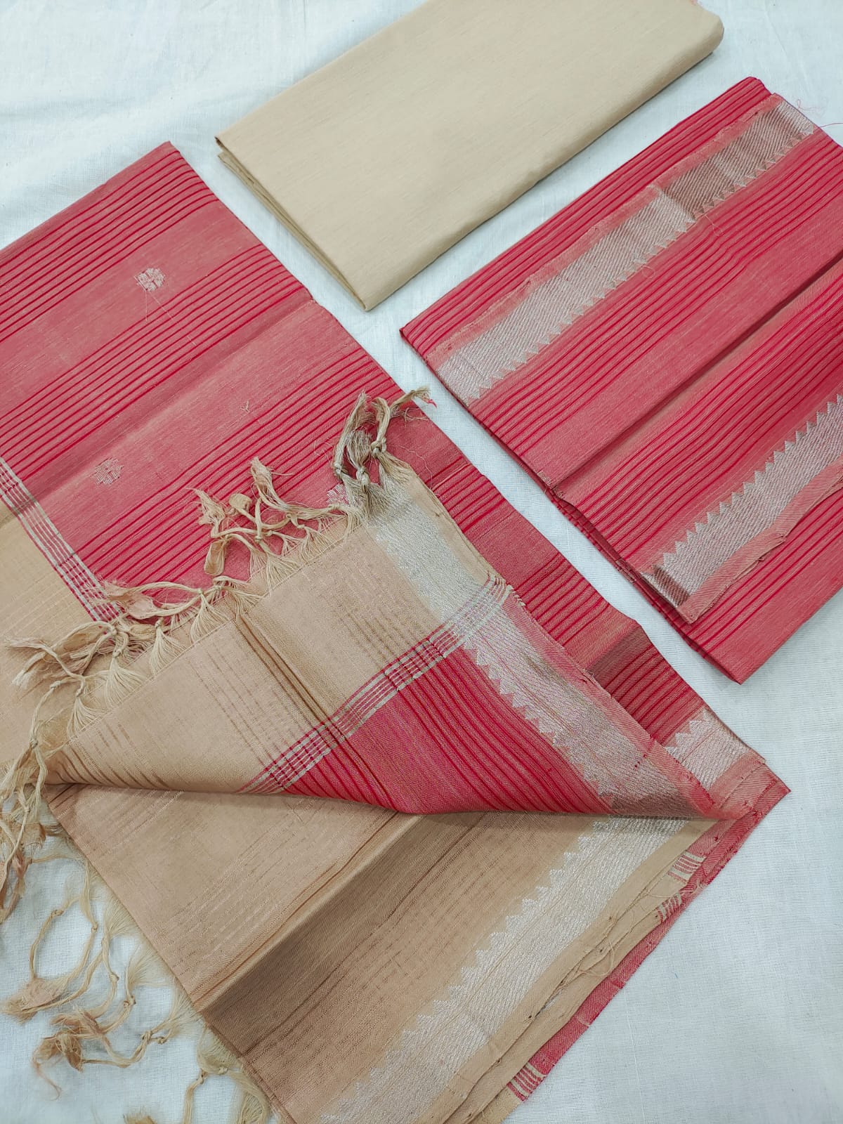 Mangalagiri pattu zari border dress material