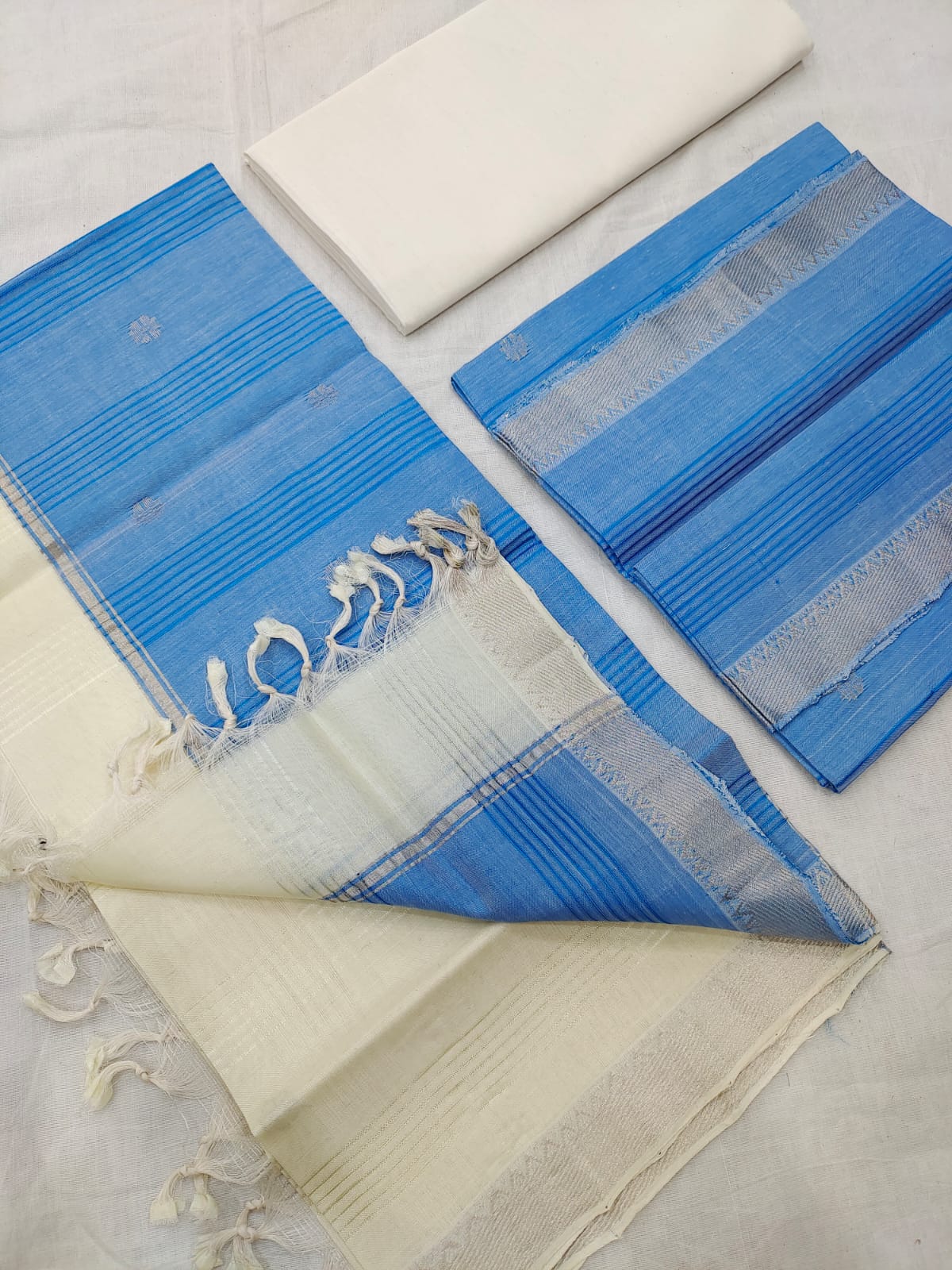 Mangalagiri pattu zari border dress material