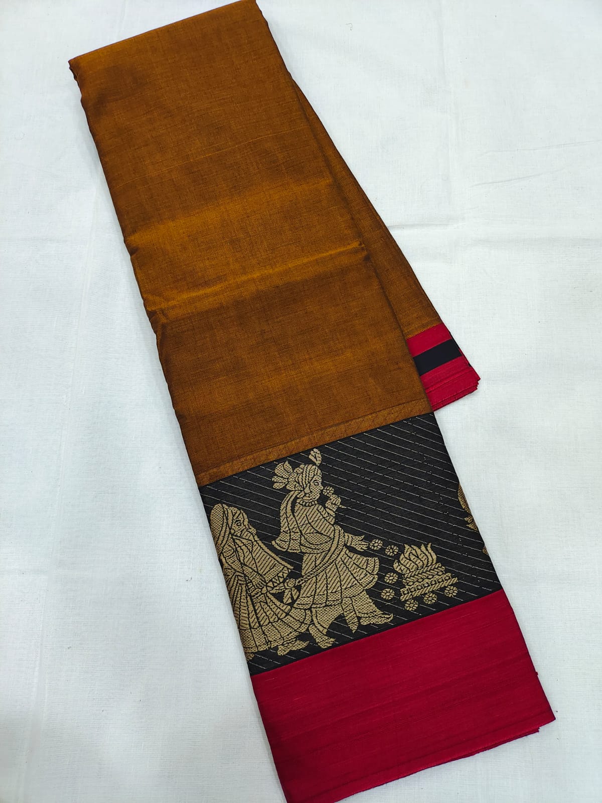 Mangalagiri pure cotton beautiful thread border saree - Vannamayil Fashions