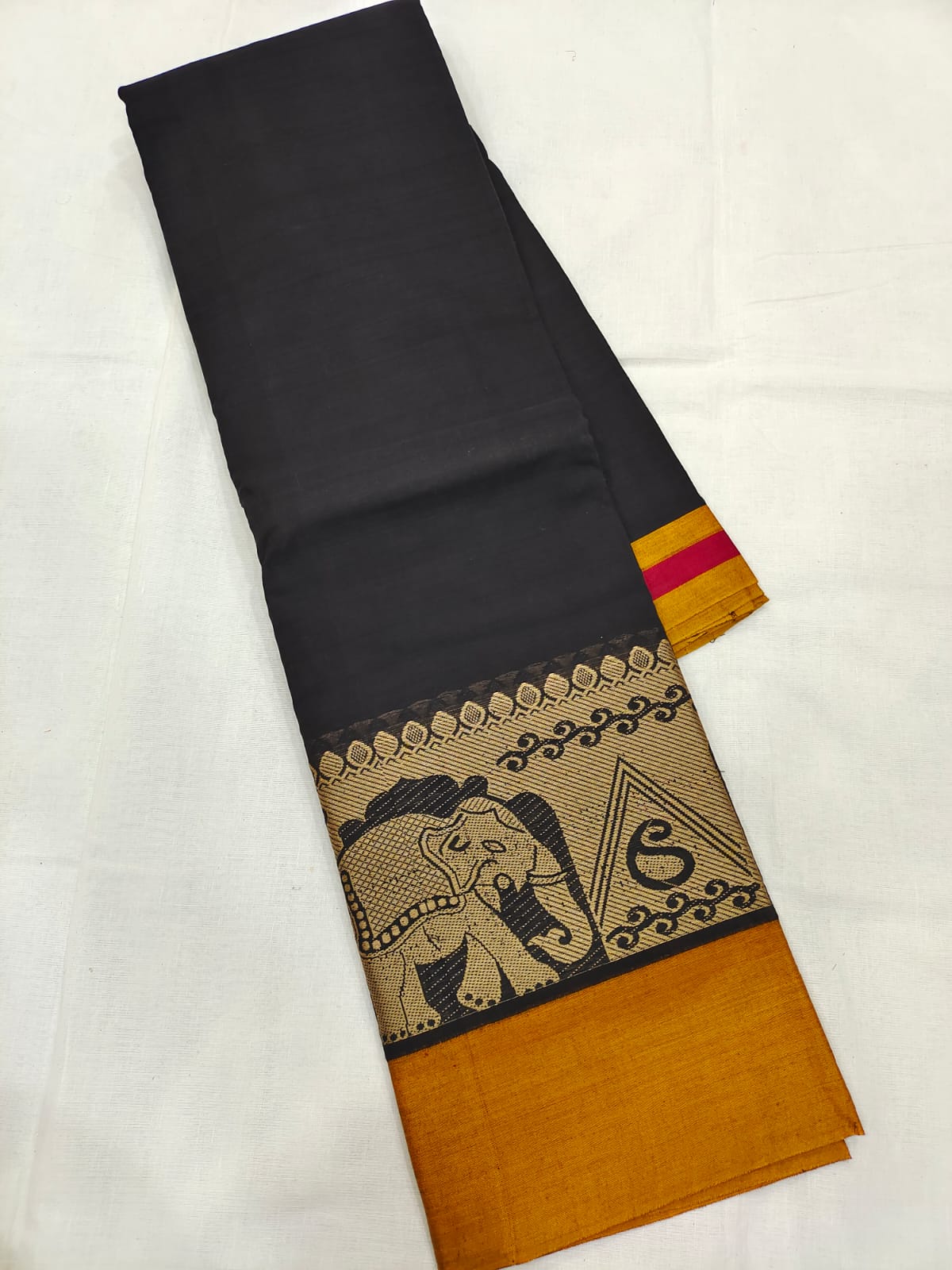 Mangalagiri pure cotton beautiful thread border saree - Vannamayil Fashions