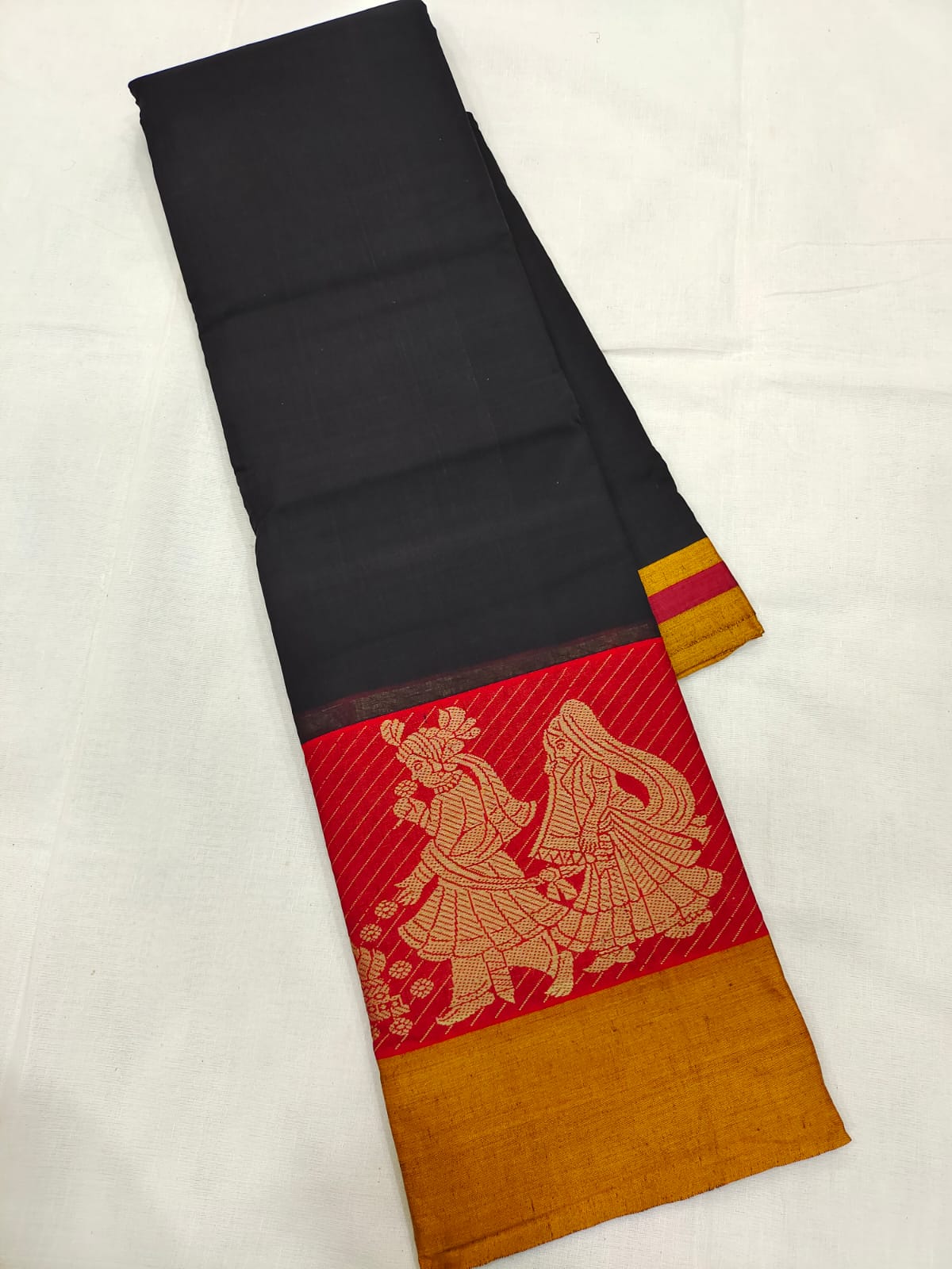 Mangalagiri pure cotton beautiful thread border saree - Vannamayil Fashions